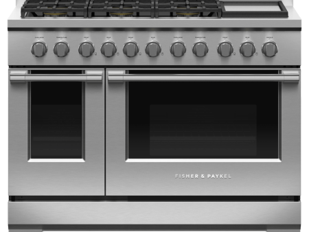 Fisher & Paykel RGV3486GDN Gas Range, 48 , 6 Burners With Griddle on Sale