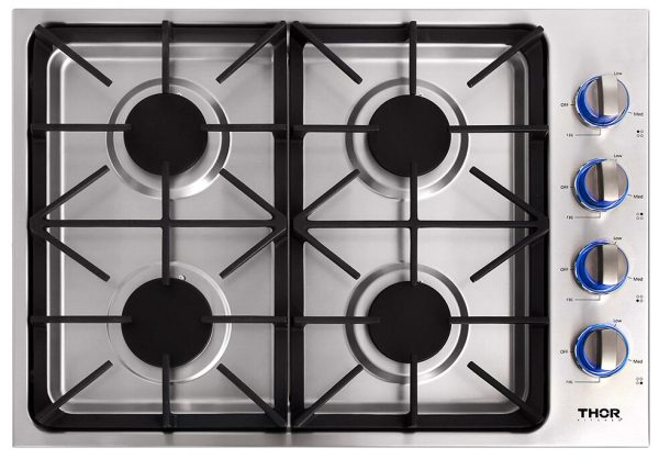 Thor Kitchen TGC3001 30 Inch Professional Drop-In Gas Cooktop With Four Burners In Stainless Steel Online